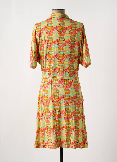 Robe mi-longue imprimé fantaisie manches courtes orange BAKERY LADIES femme