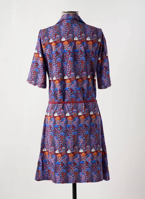 Robe mi-longue imprimé fantaisie manches courtes bleu BAKERY LADIES femme