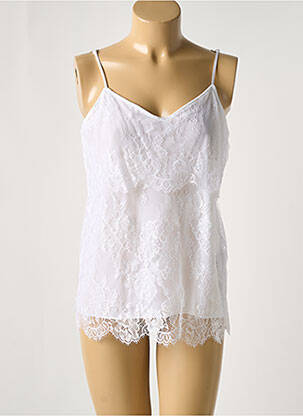 Top/caraco bretelles élastiquées ajustables blanc LISE CHARMEL femme