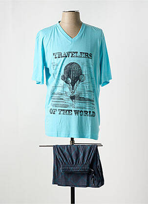 Pyjashort col v bleu SOY homme