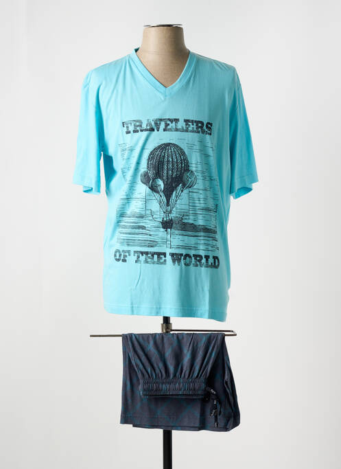 Pyjashort col v bleu SOY homme