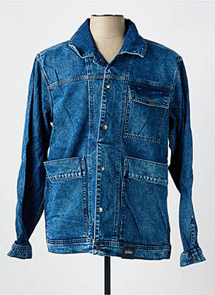 Veste casual fermeture boutonnée sur le devant bleu fonce PIONEER homme
