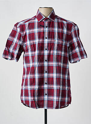 Chemise manches courtes imprimé carreaux rouge PIONEER homme