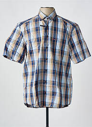 Chemise manches courtes imprimé carreaux bleu JUPITER homme