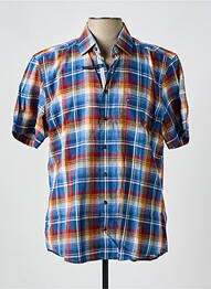 Chemise manches courtes imprimé carreaux bleu JUPITER homme