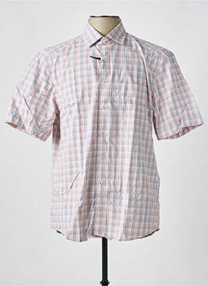 Chemise manches courtes imprimé carreaux blanc JUPITER homme