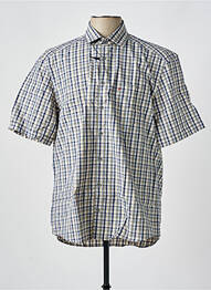 Chemise manches courtes imprimé carreaux gris JUPITER homme