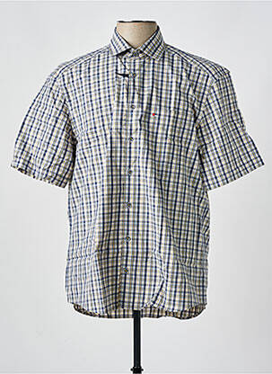 Chemise manches courtes imprimé carreaux gris JUPITER homme