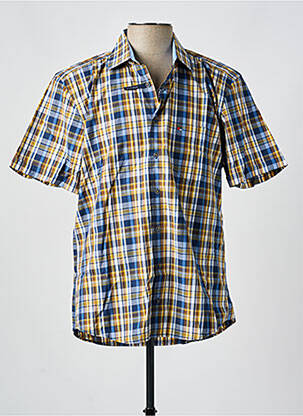 Chemise manches courtes imprimé carreaux bleu JUPITER homme
