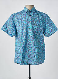 Chemise manches courtes imprimé fantaisie bleu JUPITER homme