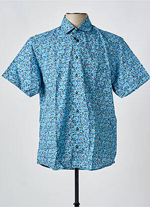 Chemise manches courtes imprimé fantaisie bleu JUPITER homme