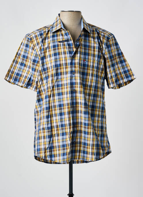 Chemise manches courtes imprimé carreaux bleu JUPITER homme