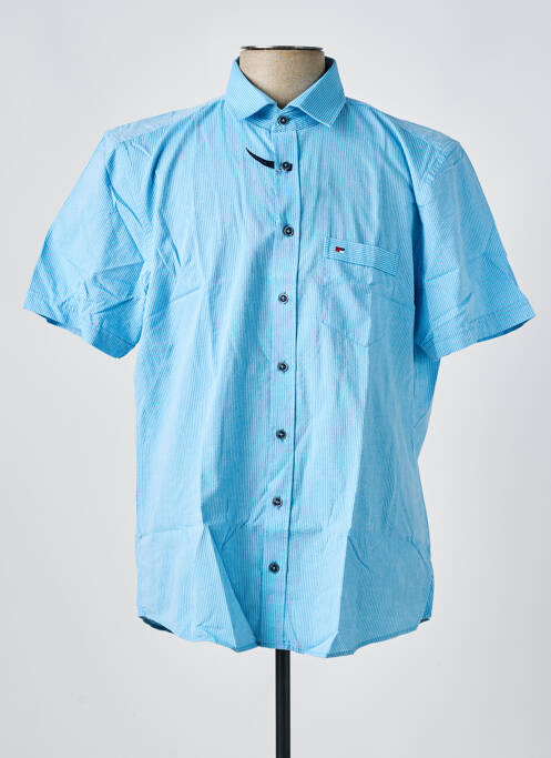 Chemise manches courtes coupe droite bleu JUPITER homme
