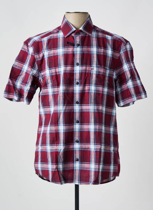 Chemise manches courtes rouge PIONEER pour homme