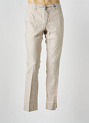Pantalon slim tissage popeline taille normale beige PIONEER homme