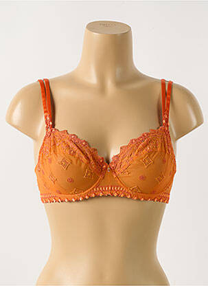 Soutien-gorge broderie haut soutien-gorge emboitant orange LISE CHARMEL femme