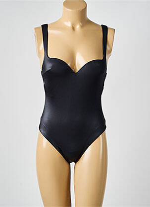 Maillot de bain 1 pièce effet matière satinée haut soutien-gorge moulé noir ANDRES SARDA femme