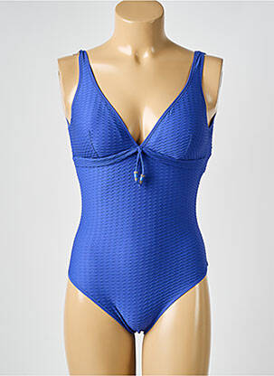 Maillot de bain 1 pièce stretch haut soutien-gorge moulé bleu PALADINI femme