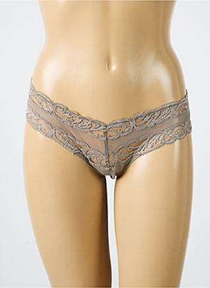 Tanga tissage dentelle marron ANDRES SARDA femme