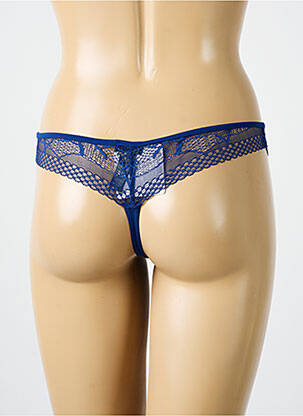 Tanga tissage dentelle bleu LA PERLA femme