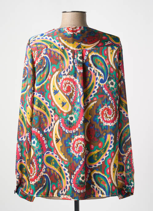 Chemisier tissage crêpe manches longues rouge HALOGENE femme