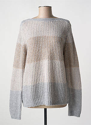 Pull tissage chiné manches longues gris BETTY BARCLAY femme