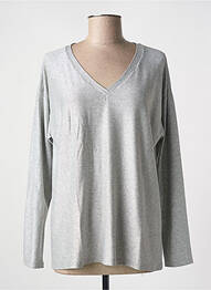 Top stretch manches longues argent EGO femme