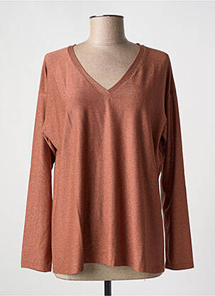 Top stretch manches longues orange EGO femme