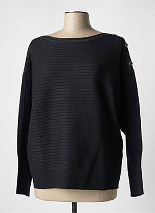 Pull col bateau manches longues noir CHRISTINE LAURE femme