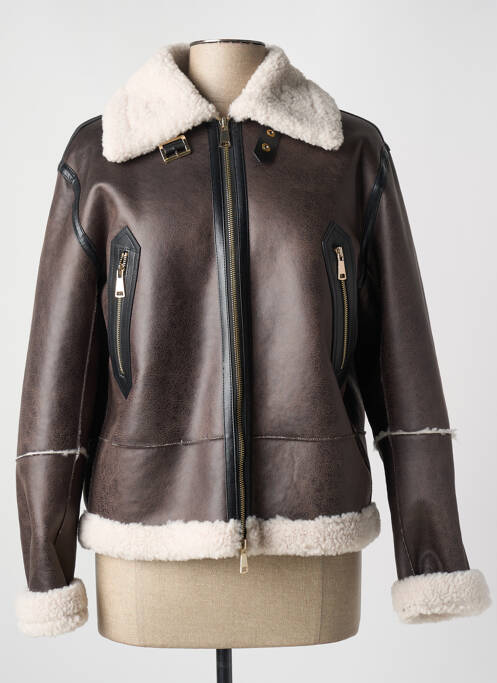 Manteau court gris WHITE LABEL pour femme