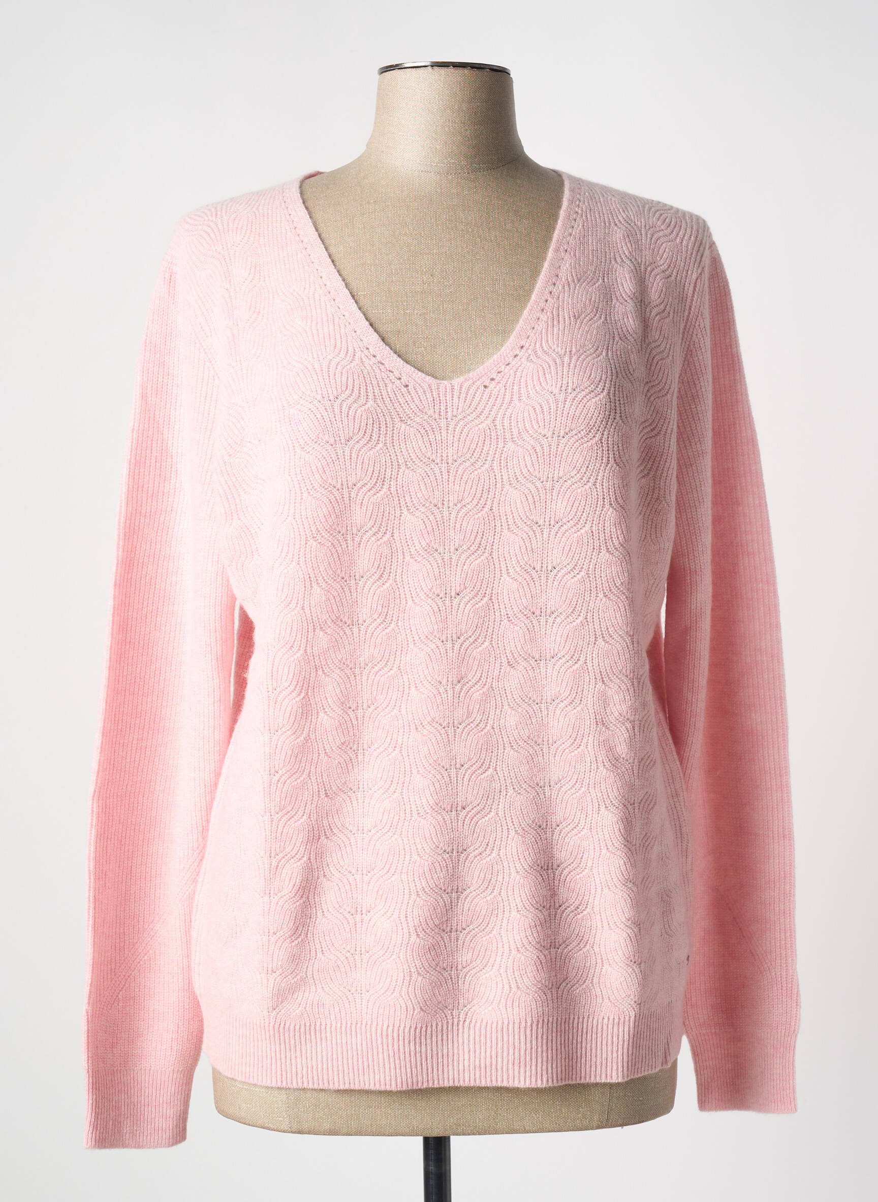 Pull Tissage Chiné Rose Christine Laure Femme 2550051-rose00 Modz