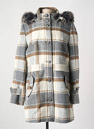 Manteau long a capuche a capuche gris CHRISTINE LAURE femme
