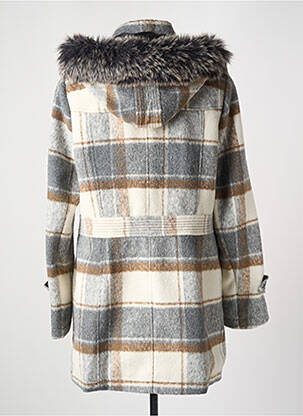 Manteau long coupe cintrée a capuche gris CHRISTINE LAURE femme