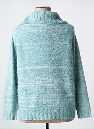 Pull col roulé tissage chiné manches longues bleu MARBLE femme