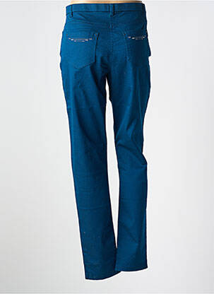Pantalon slim tissage popeline taille normale bleu CHRISTINE LAURE femme