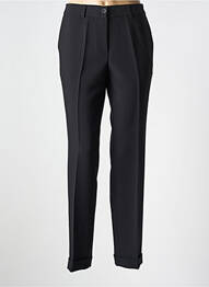 Pantalon chino fermeture zippée sous rabat avec crochet taille haute noir BARILOCHE femme