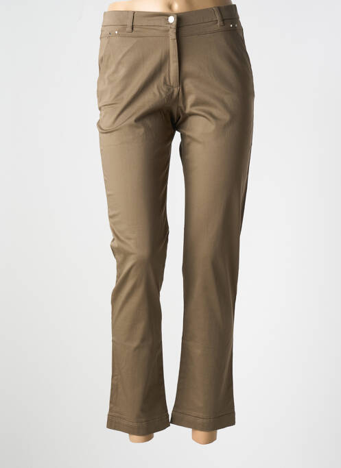 Pantalon chino marron CHRISTINE LAURE pour femme