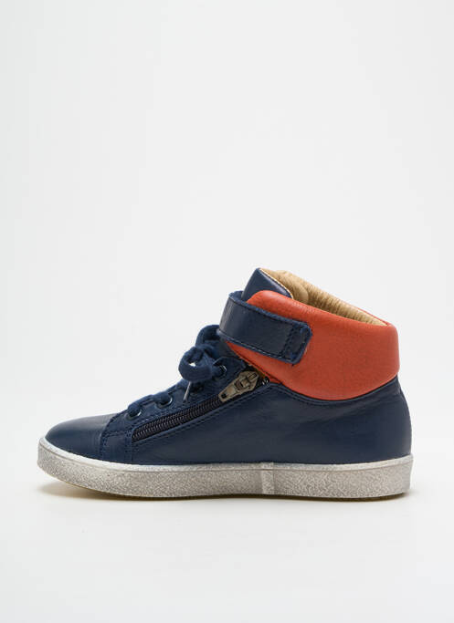 Baskets matière lisse bout rond bleu ACEBOS garcon