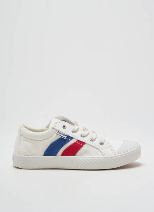Baskets semelle amovible bout rond blanc PALLADIUM garcon