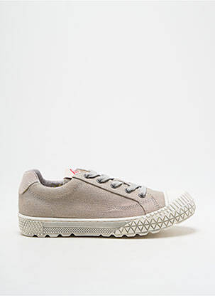 Baskets semelle amovible bout rond gris PALLADIUM garçon