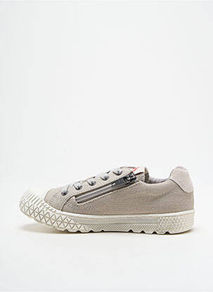Baskets semelle amovible bout rond gris PALLADIUM garçon