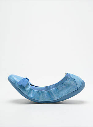 Ballerines tissage satiné bout rond bleu LPB fille