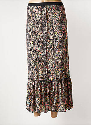 Jupe longue imprimé fantaisie noir GEISHA femme