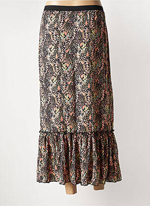 Jupe longue imprimé fantaisie noir GEISHA femme