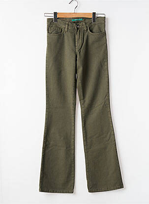 Pantalon flare fermeture zippée sous rabat boutonné vert LCDN femme