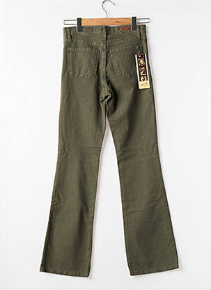 Pantalon flare fermeture zippée sous rabat boutonné vert LCDN femme