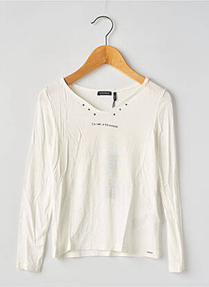 Top manches longues manches longues blanc IKKS fille