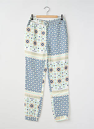 Pantalon droit coupe droite taille élastique bleu GUESS fille
