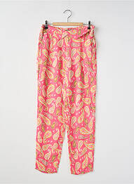 Pantalon droit poches taille élastique rose IKKS fille