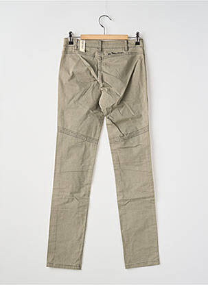 Pantalon droit fermeture zippée sous rabat boutonné beige IKKS fille